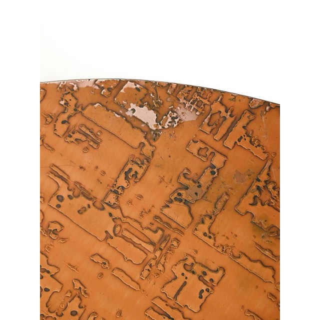 Round Bamboo and Copper Coffee Table, 1930s For Sale - Image 6 of 11