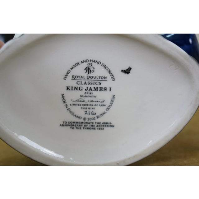 Ceramic 2002 Royal Doulton Character Jug King James I Coa Box LTD Ed D7181 #216/1000 For Sale - Image 7 of 13