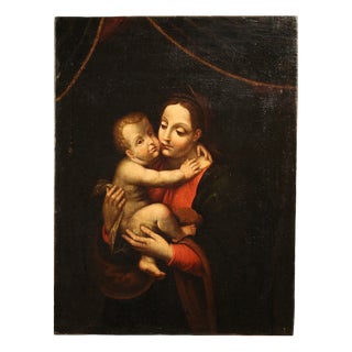 Italian Artist, Madonna and Child, 1770, Oil on Canvas For Sale