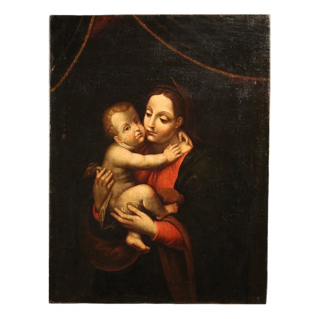 Italian Artist, Madonna and Child, 1770, Oil on Canvas For Sale