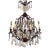 Iron and Crystal Chandelier With Scrolled Frame For Sale