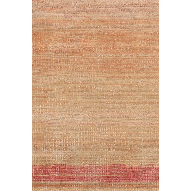 Gold Rug & Kilim’s Textural Rug in Peach Tones and Striae For Sale - Image 8 of 9