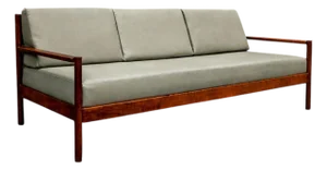 Sofa in Imbuia Hardwood & Leather by Michel Arnoult, 1960s - Lot 155