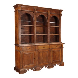 Antique Walnut Display Bookcase, Late 19th Century For Sale