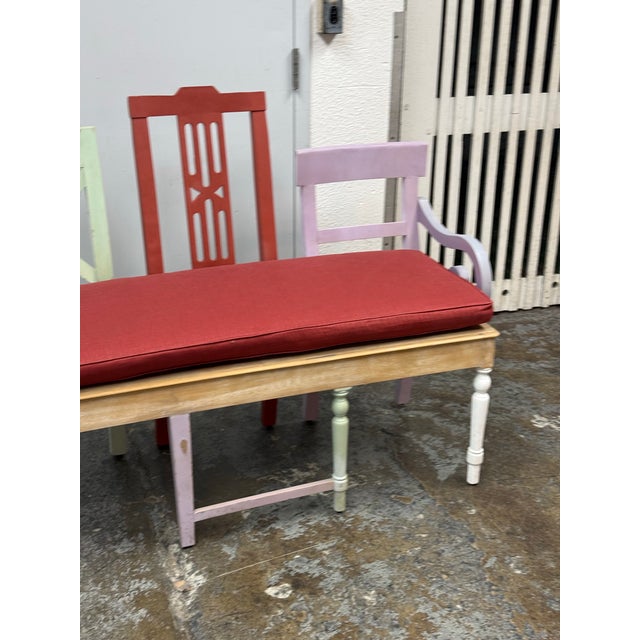 Upcycled Mixed-Chair Bench For Sale - Image 9 of 12