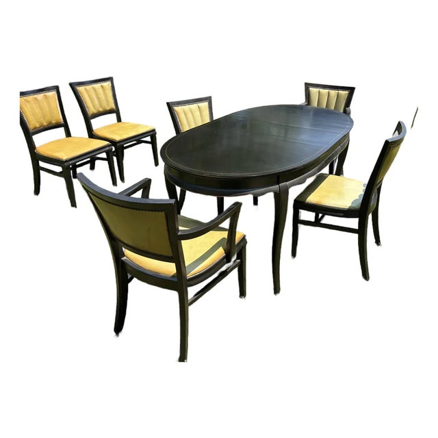 Vintage Wisconsin Chair Co. Dining Table + 6 Chairs – Made in Usa For Sale
