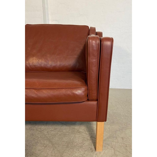 Mid-Century Danish Cognac Leather 2-Seater Sofa from Mogens Hansen For Sale - Image 5 of 18