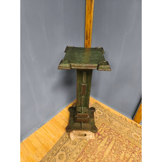 Large Cast Iron Pedestal with Cast Iron Machine Leg, 1890s, Set of 2 For Sale - Image 18 of 18