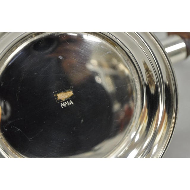 Vintage Victorian Silver Plated Coffee Pot Tea Kettle W/ Carved Wood Handle For Sale - Image 10 of 11