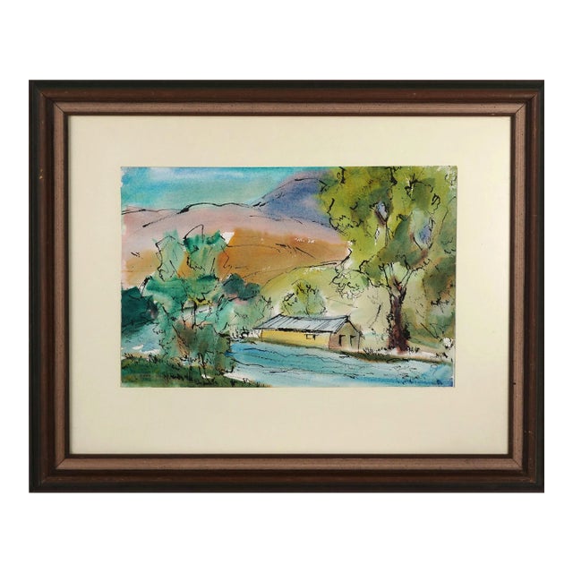 Vibrant Nevada Farm Double Sided Landscape by A. Earl McClanahan For Sale