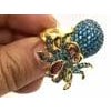 Bochic "Orient" Vintage Natural Blue Topaz & Tourmaline Ring Set 18K & Silver For Sale - Image 16 of 18