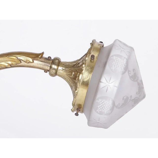 Large Fire-Gowned Wall Lamp, 1900s For Sale - Image 3 of 11