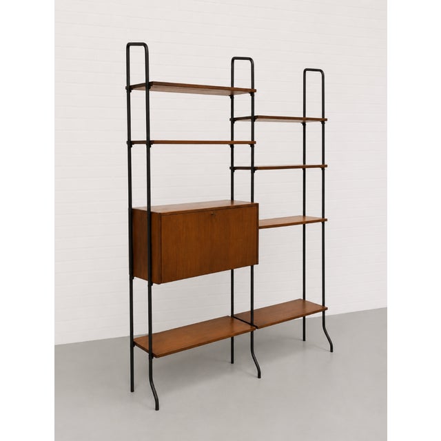 Mid Century Modern Italian Teak Freestanding Wall Unit Bookcase – Vintage Wall Shelving, C. 1950’s For Sale - Image 13 of 17