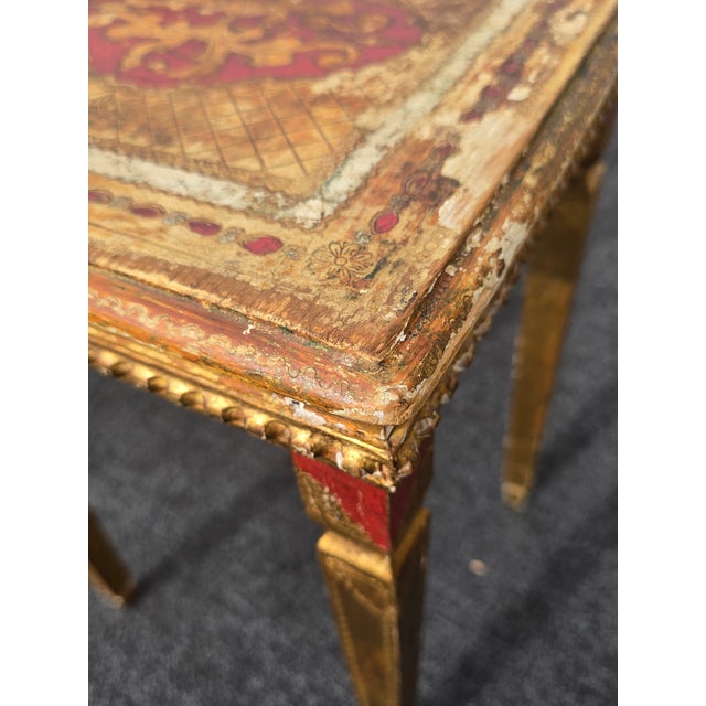 Set of Three Vintage Mid Century Italian Florentine Giltwood Nesting Tables For Sale - Image 10 of 12