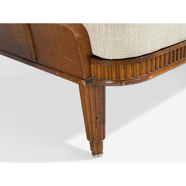 Wood Svante Skogh, Lounge Chairs, Beige Linen, Beech, Sweden, 1945 For Sale - Image 7 of 12