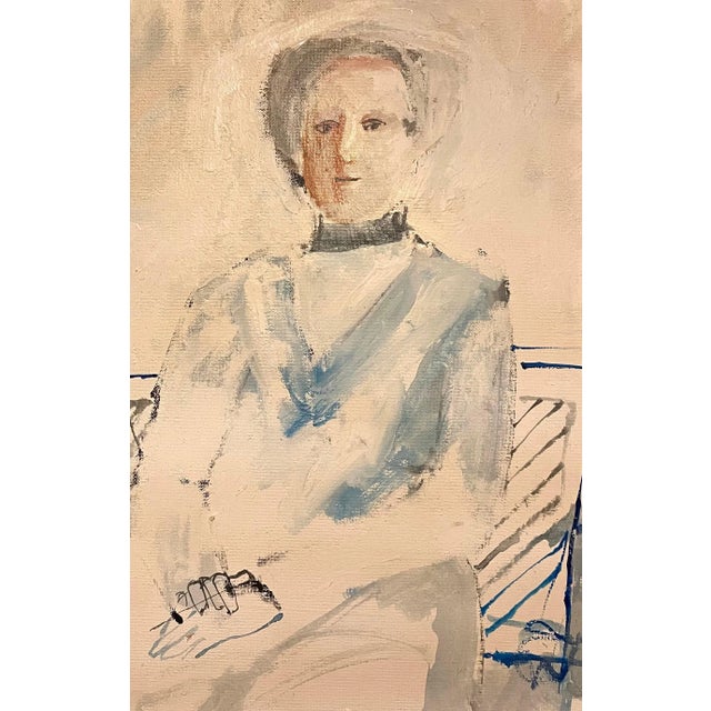 Mid 20th Century Mid 20th Century "Seated Woman" French Modernist Post Impressionist Figurative Oil Painting on Board For Sale - Image 5 of 11