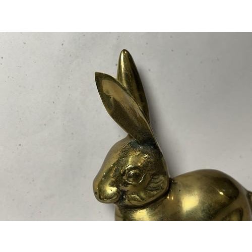 Vintage Solid Brass Bunny Rabbit Figurine For Sale - Image 4 of 12