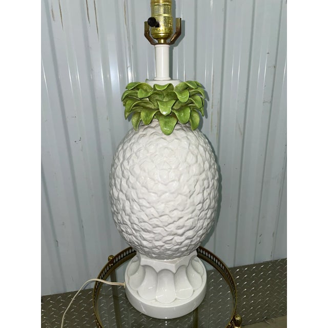 This is a gorgeous Mid Century blanc de chine Italian pineapple lamp. It has good height and vivid coloring. The pineapple...