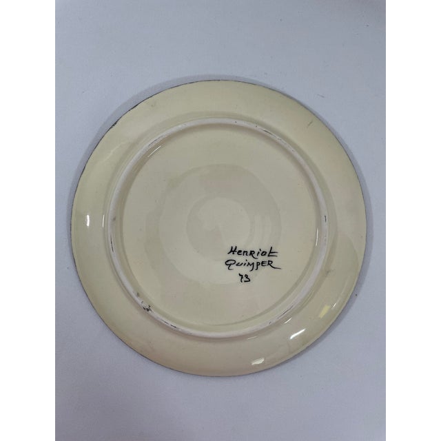 Vintage 1960s French Henriot Quimper Oyster Plate For Sale - Image 6 of 13