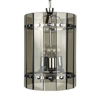 Mid-Century Smoked Art Glass Pendant Lamp from Veca, Italy, 1970s For Sale