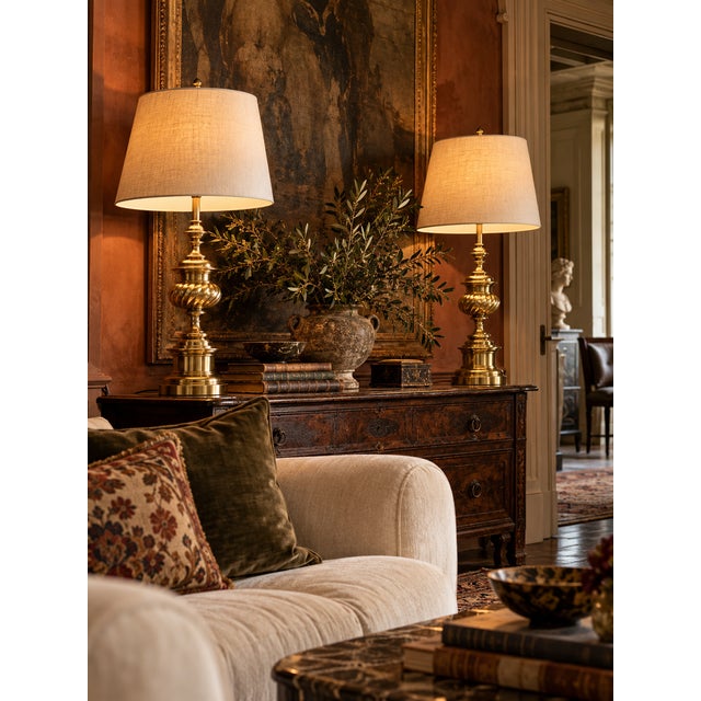Vintage Brass Table Lamps Pair For Sale - Image 13 of 13