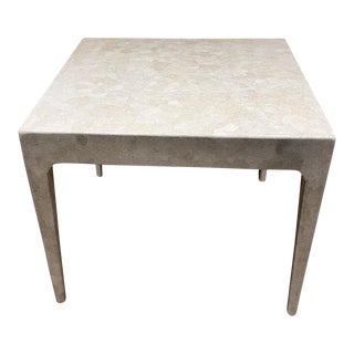 Elegant Square Side Table Eggshell Lacquer Style of Jean-Michel Frank Jean Dunan For Sale