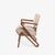 At a Glance: - Rare Mid-Century sculptural lounge chair with a dramatic grasshopper-inspired profile. - Solid white oak...