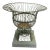 Vintage Victorian-Style Wire Garden Urn Planter With Pedestal Base For Sale