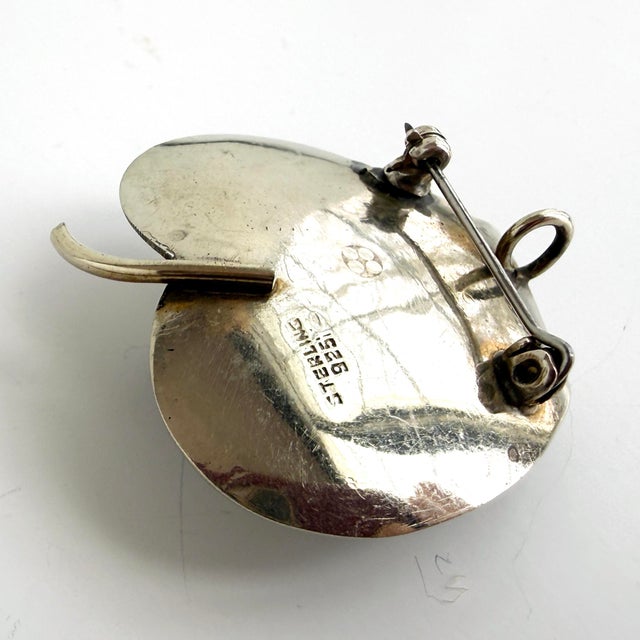 1970s Sterling Silver and Amethyst Leaf Brooch/Pendant For Sale - Image 5 of 5