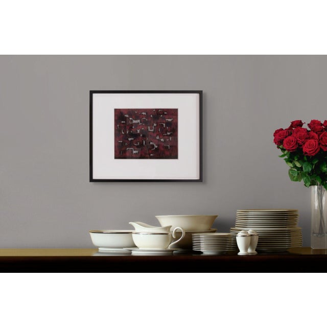 Gerhard Uhlig (1926-2015) unique piece “untitled”, chalk on paper, signed and dated by hand, created in 1955, framed...