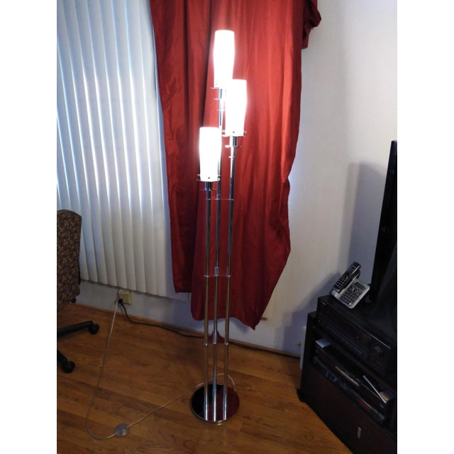 Chrome 1980s Mid Century Style Three Arm Floor Lamp For Sale - Image 8 of 12