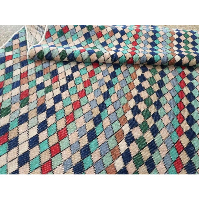 Galerie Shabab Collection Mid-20th Century Handmade Turkish Accent Rug in Teal and Turquoise For Sale - Image 10 of 10