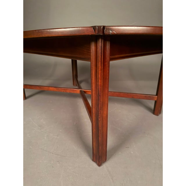 Vintage English Mahogany Butler’s Drop-Leaf Tray Coffee Table With Brass Hinges For Sale - Image 12 of 18