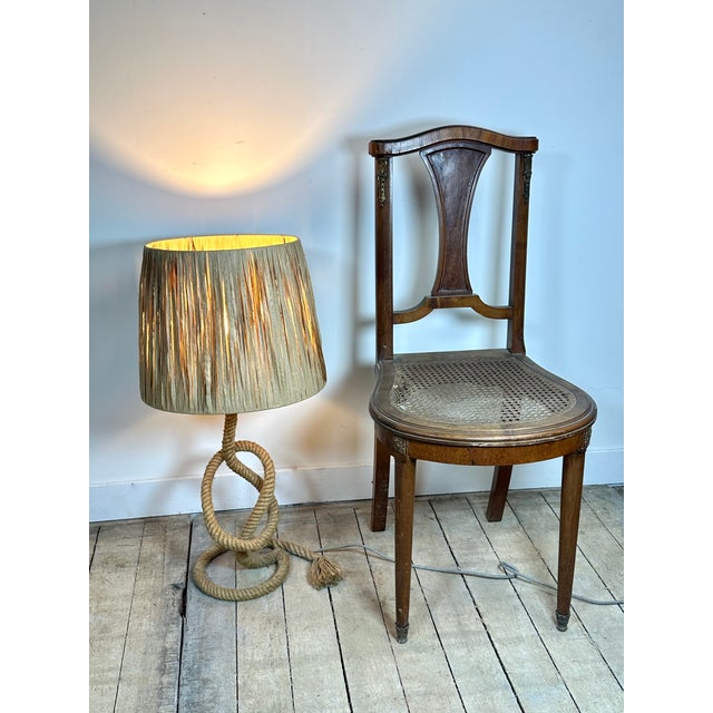 Beige Lamp in Rope and Raffia from Adrien Audoux & Frida Minet, 1950s For Sale - Image 8 of 11