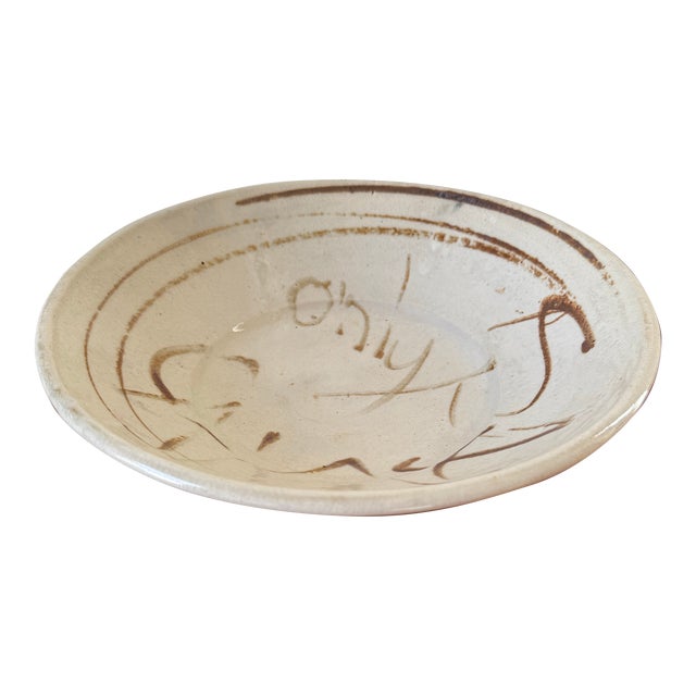 Signed Studio Pottery Serving Bowl For Sale