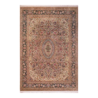 Art Nouveau 1990's Pak-Persian Gray/Drk.green Wool Rug - 8'10'' X 12'5'' For Sale