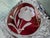 Transparent Vintage German Hofbauer Ruby Flashed & Etched Lead Crystal Covered Candy Dish With Rose Motif For Sale - Image 8 of 11