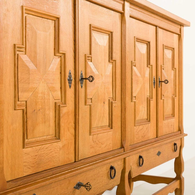 Vintage Oak Sideboard by Henning Kjærnulf, 1970s For Sale - Image 10 of 18