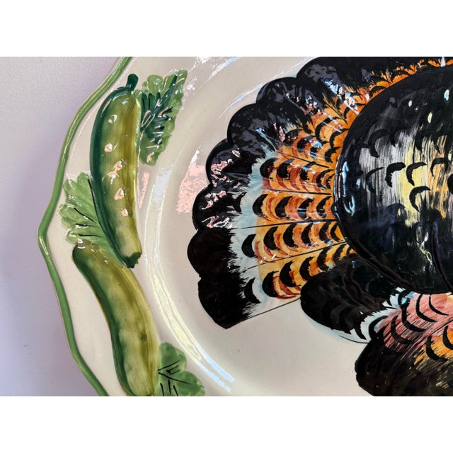 1970s 1970s Boho Chic Magnificent Italian Turkey Pottery Serving Platter For Sale - Image 5 of 12