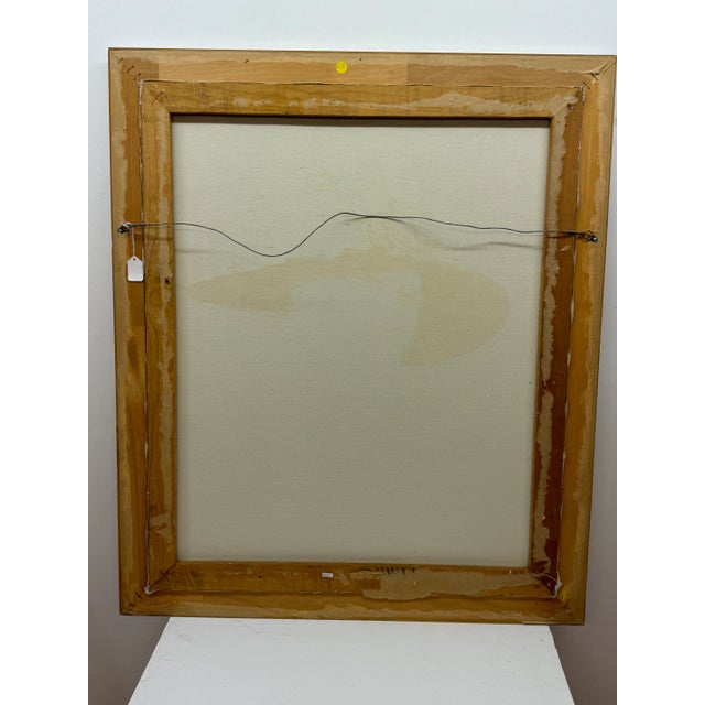 Late 20th Century "La Rose Rouge" After René Gruau Portrait, Painting of Woman, Wearing Hat, Covered in Roses Painting For Sale - Image 5 of 5