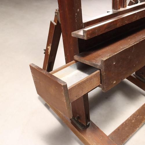 Brown Large Painters Easel Walnut Painted Beech Italy Xx Century For Sale - Image 8 of 15