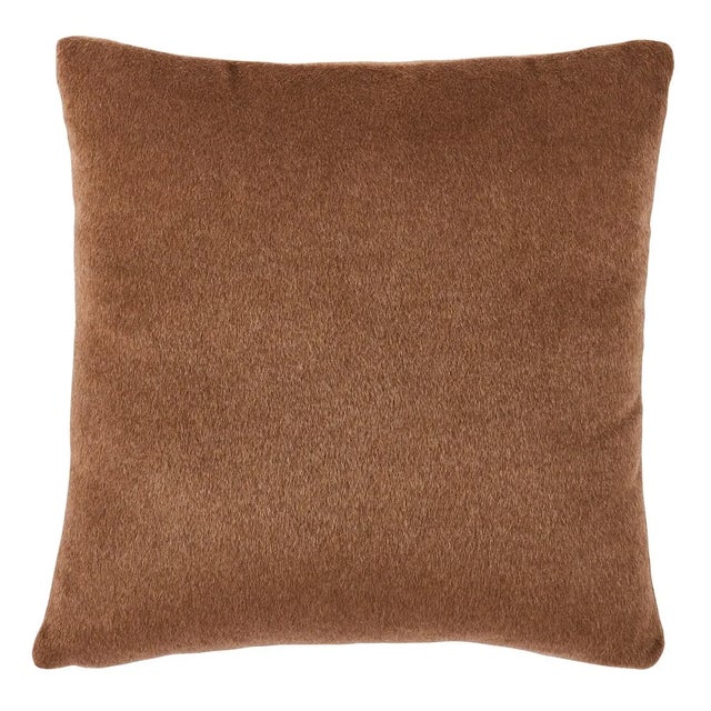 Contemporary Schumacher Dixon Mohair 20" Pillow in Vicuna For Sale - Image 3 of 3