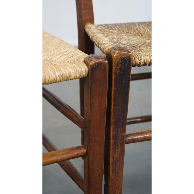 Antique English Dining Room Chairs with Wicker Seats, Set of 4 For Sale - Image 13 of 14