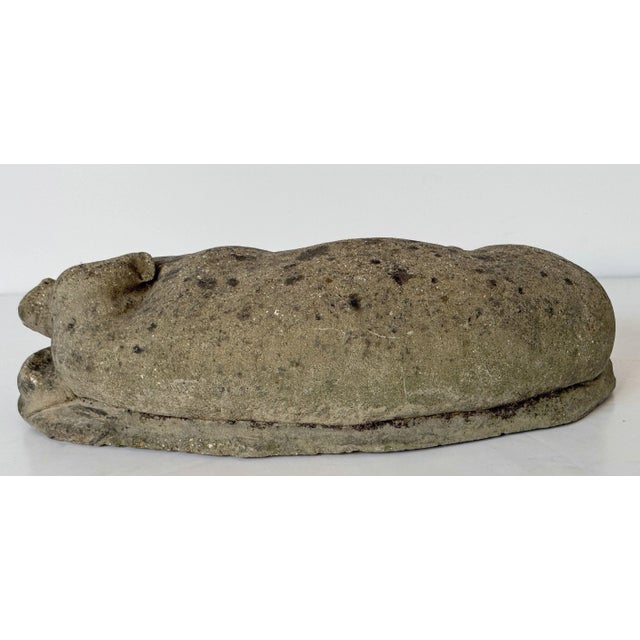 English Weathered Garden Stone Pig With Piglets Sculpture For Sale - Image 9 of 9