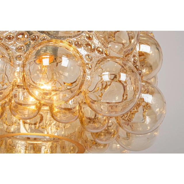 Large Amber Bubble Glass Pendant by Helena Tynell for Limburg, Germany, 1970s For Sale - Image 10 of 16