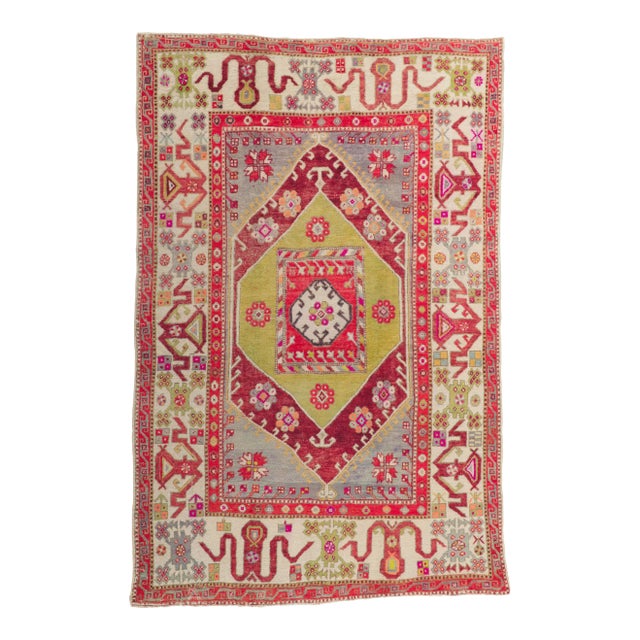 Vintage Turkish Oushak Rug - 05'10 X 08'11 For Sale