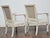 Pair of French 1920s Painted Armchairs with Carved Details and Linen Upholstery For Sale - Image 9 of 11