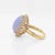 Lavender Vintage 14k Gold, Type a Lavender Jadeite, and Diamond Cocktail Ring For Sale - Image 8 of 12