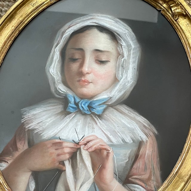 Portrait of a Young Girl, 19th Century, Pastel Artwork, Framed For Sale - Image 5 of 12