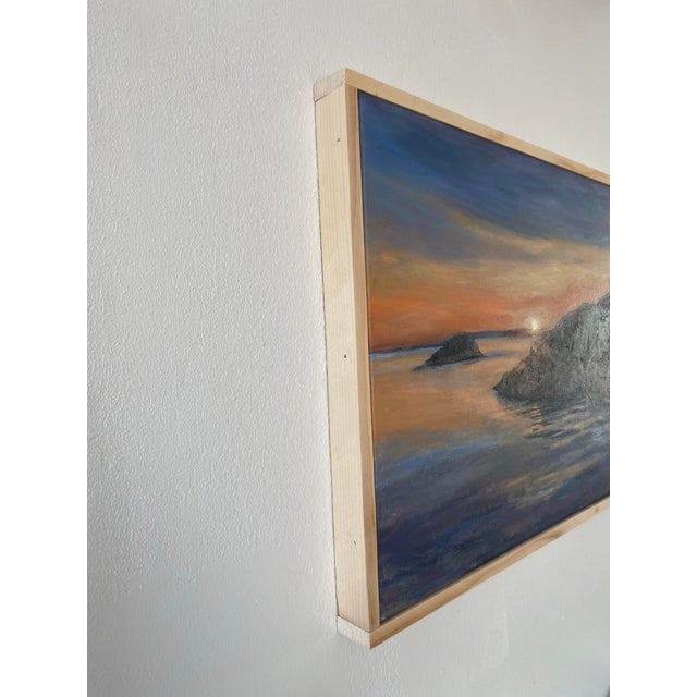 Original Pacific Northwest landscape painting depicting a sunset view over Deception Pass, inspired by a photograph taken...